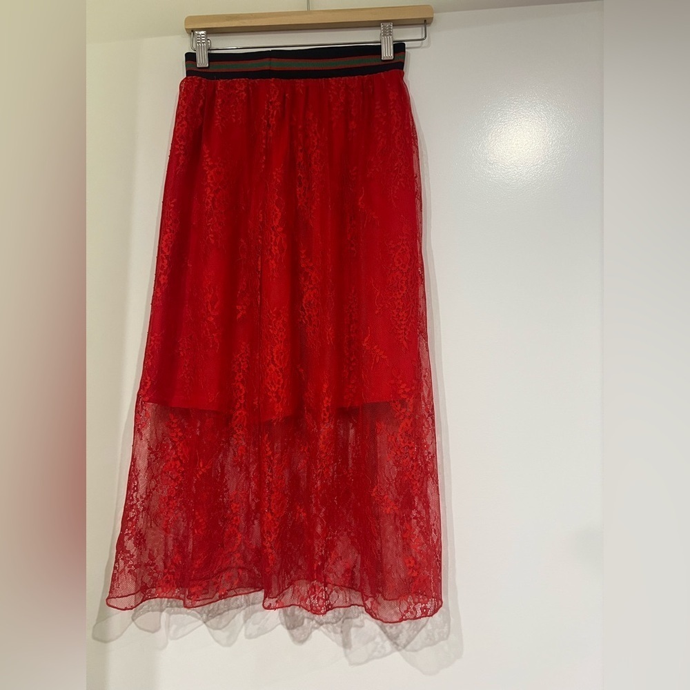 Baum und Pferdgarten Red Lace Skirt| size 4 NWT